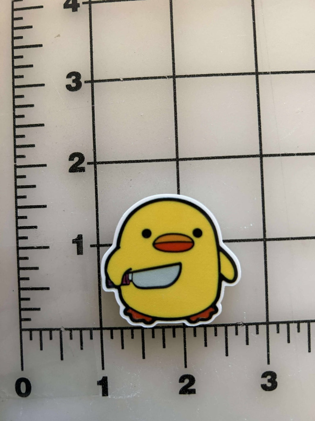 New Duck with a knife flatback Printed Resin