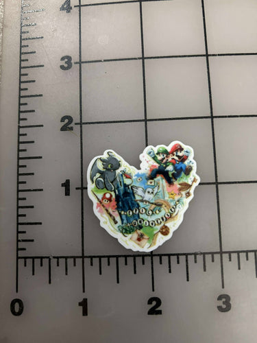 NEW Epic Universe Heart Flat Back Printed Resin