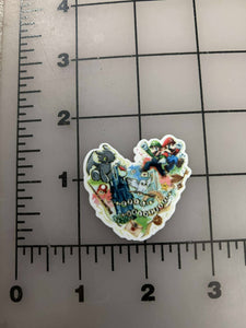 NEW Epic Universe Heart Flat Back Printed Resin