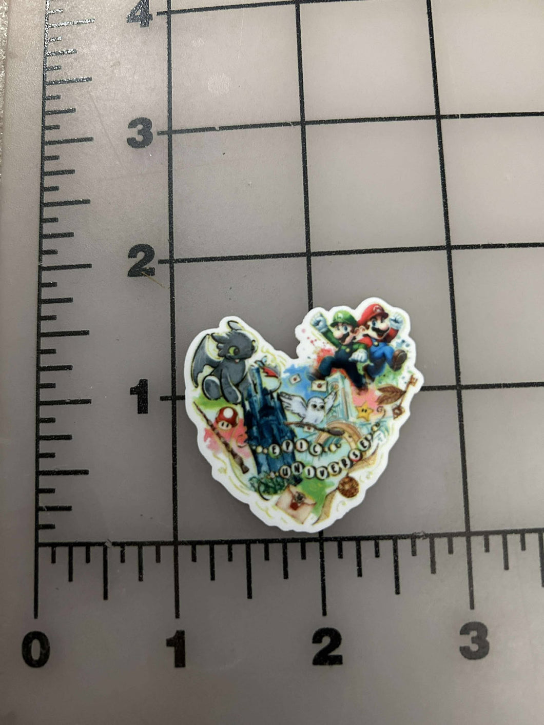NEW Epic Universe Heart Flat Back Printed Resin