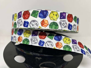 NEW  1 yard 1 inch Game Dice Grosgrain Ribbon