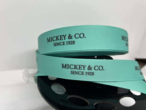 NEW 1 yard 7/8" Mickey & Co Tiffany Teal Grosgrain Ribbon