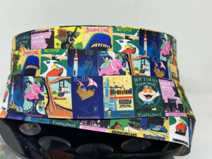 NEW 1 yard 1 inch Disneyland Opening Day Attractions poster Print Grosgrain Ribbon