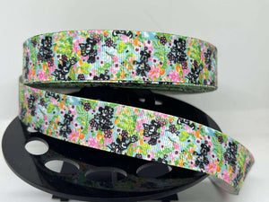 New 1 yard 1 inch Lilly Hearts Disney print Grosgrain Ribbon