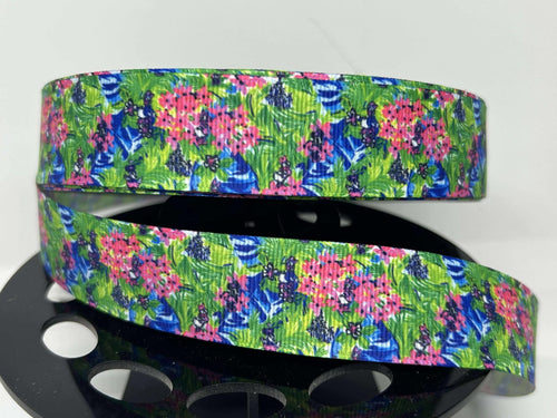 New 1 yard 1 inch Lilly Minnie Mouse and Daisy Duck print Grosgrain Ribbon