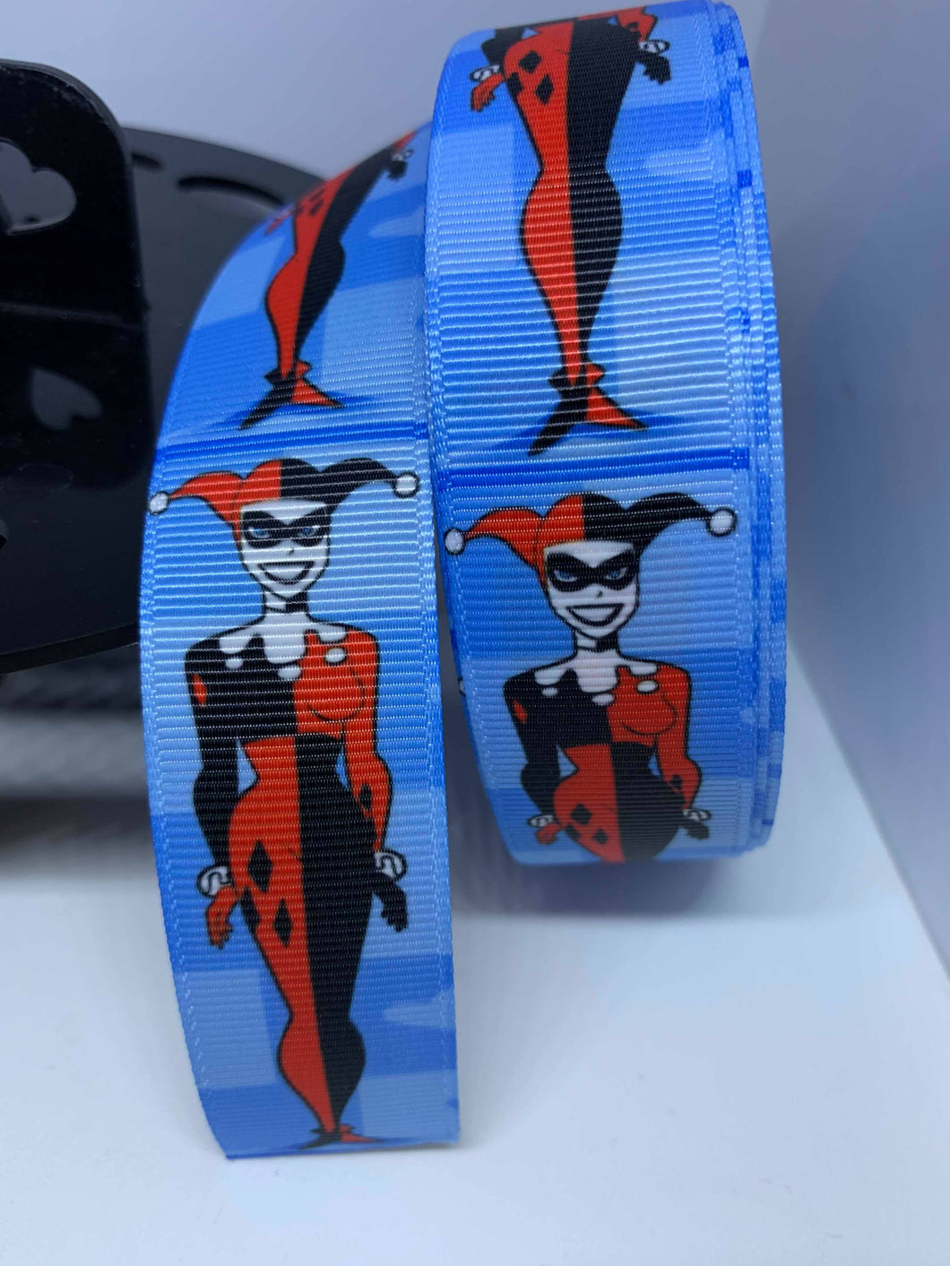 1 yard 1 Inch Harley Quinn Superhero Vertical Print Grosgrain Ribbon