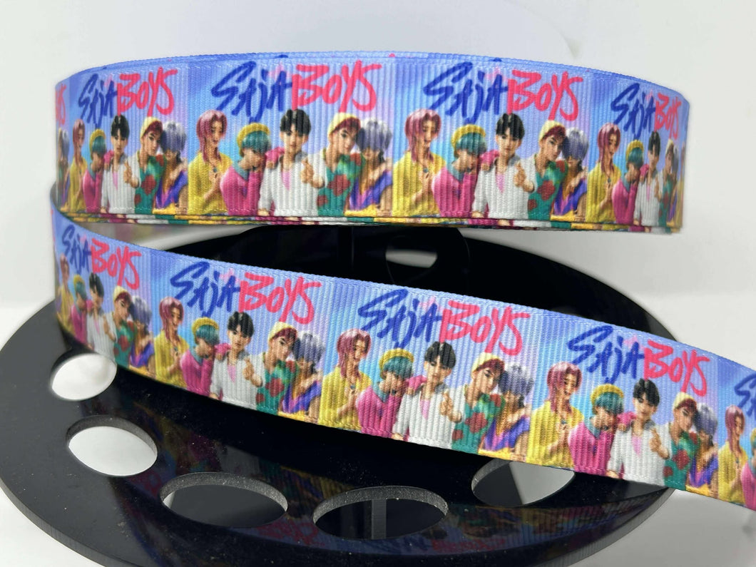 NEW 1 yard 1 inch K-Pop Demon Hunters Saja Boys Grosgrain Ribbon