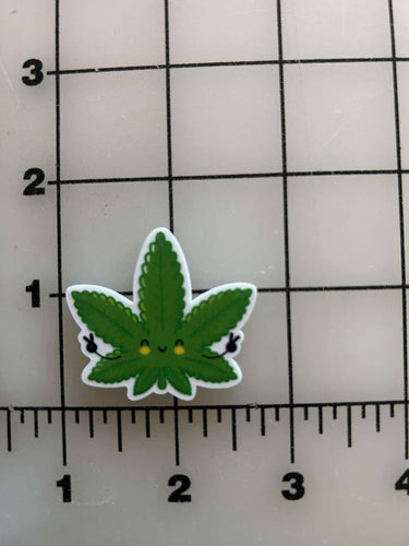 NEW Cute  Marijuana Leaf Flatback Printed Resin
