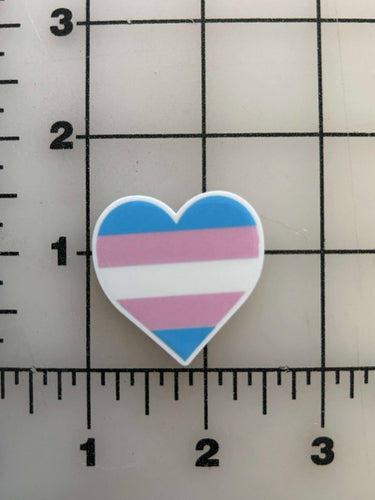 New Transgender Pride heart LGBTQ Paw Flat back Printed Resin