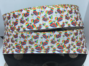 NEW 1 yard 1 inch Rainbow Mickey Ears Grosgrain Ribbon