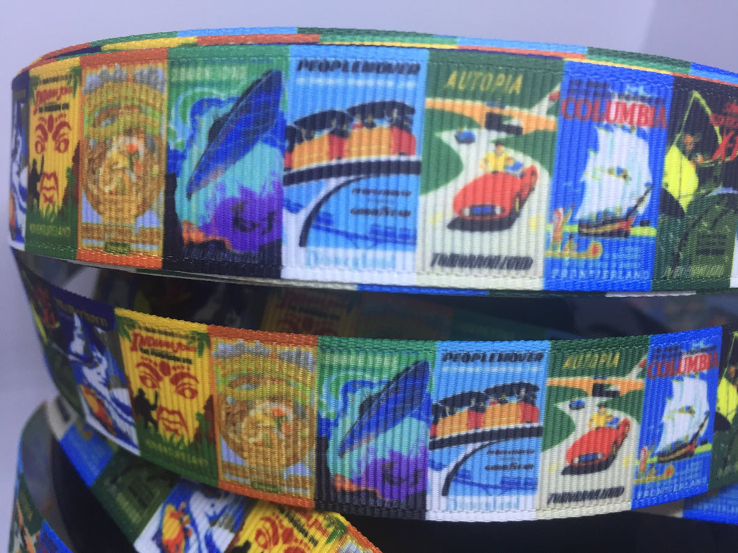 1 yard 7/8' Attraction Posters Grosgrain Ribbon