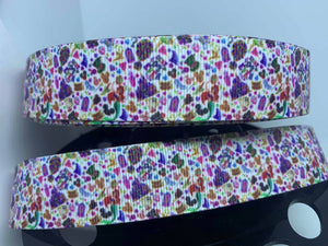 1 yard 1 inch  Disney Park 'Best Day Ever" Mini Confetti Print Bow Making Ribbon