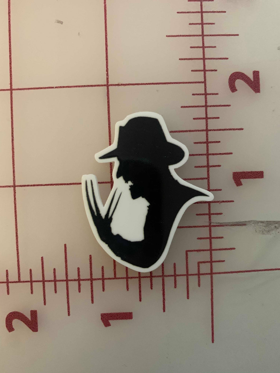 Horror Icon Freddy Krueger Silhouette Flat Back Printed Resin