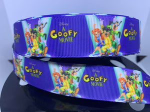 1 yard 1 inch A Goofy Movie Print Grosgrain