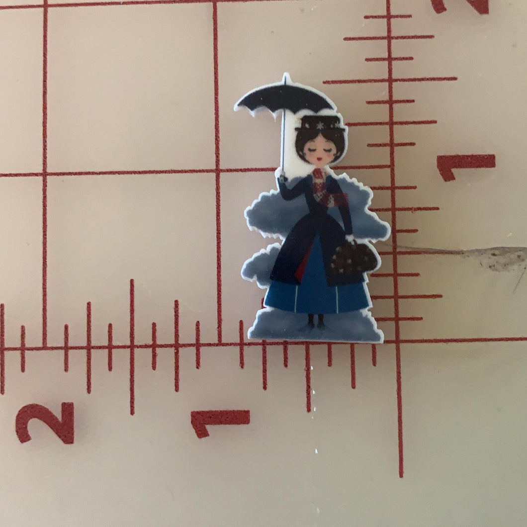 Mary Poppins Flat back Printed Resin