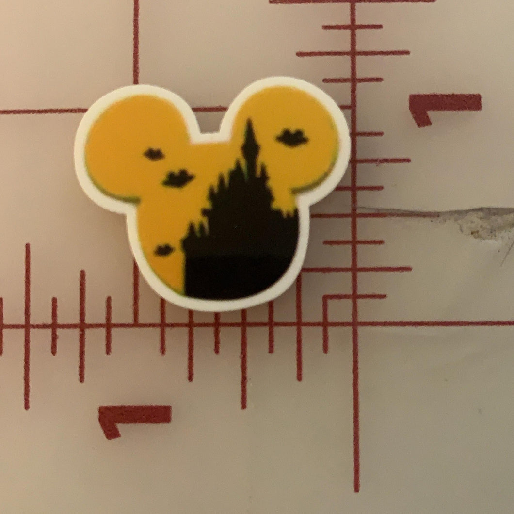 Halloween Mickey Mouse Castle Flat back Printed Resin