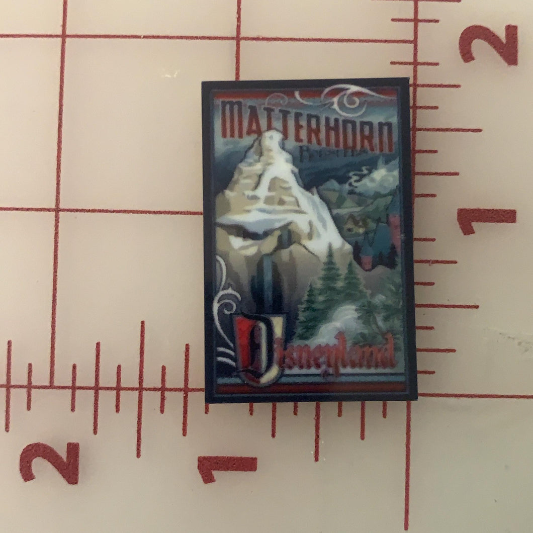 Matterhorn Disney Ride Attraction Posters Flat back Printed Resin