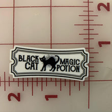 Black Cat Magic Potion Label Flat back Printed Resin