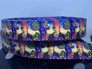 1 Yard 7/8"  Willy Wonka and the Chocolate Factory Grosgrain Ribbon