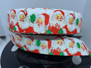 1 inch Vintage Retro Santa Claus Grosgrain Ribbon