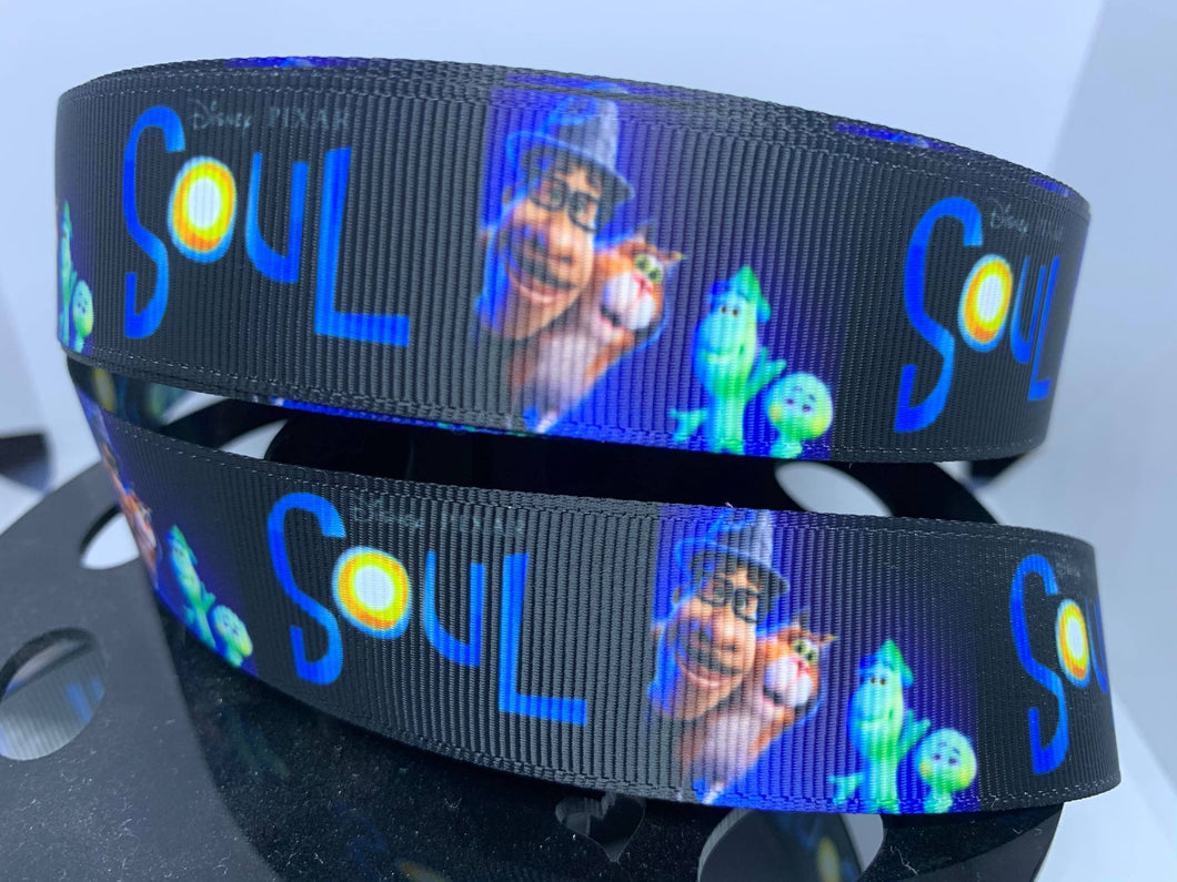 CLEARANCE 1 yard 1 inch Disney Movie Soul Grosgrain Ribbon