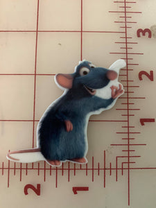 Large Remy the Rat from  Ratatouille Flat back Printed Resin