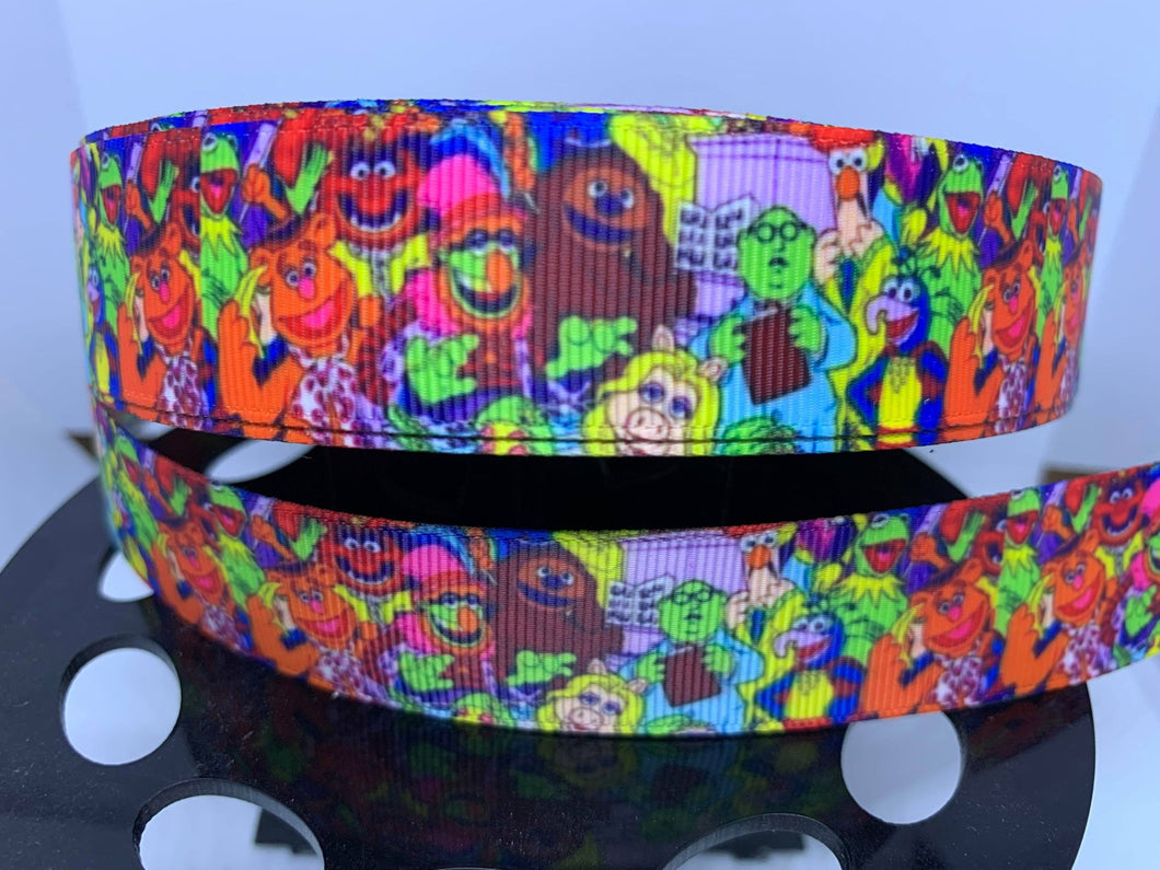 DCS Exclusive 1 yard 1 Inch Muppets collage Grosgrain Ribbon
