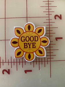 GoodBye Flower "Its a Small World" Flat back Printed Resin