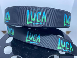 1 Yard 7/8" Disney Movie Luca title Grosgrain Ribbon