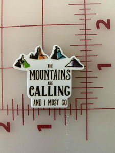 Mountains of Disney Parks "The Mountains are calling..." Flat back Printed Resin