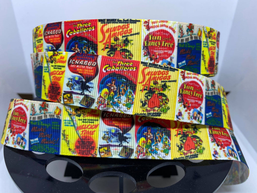 1 Yard 1 Inch Vintage Disney Movie Posters Make mine Music Grosgrain Ribbon