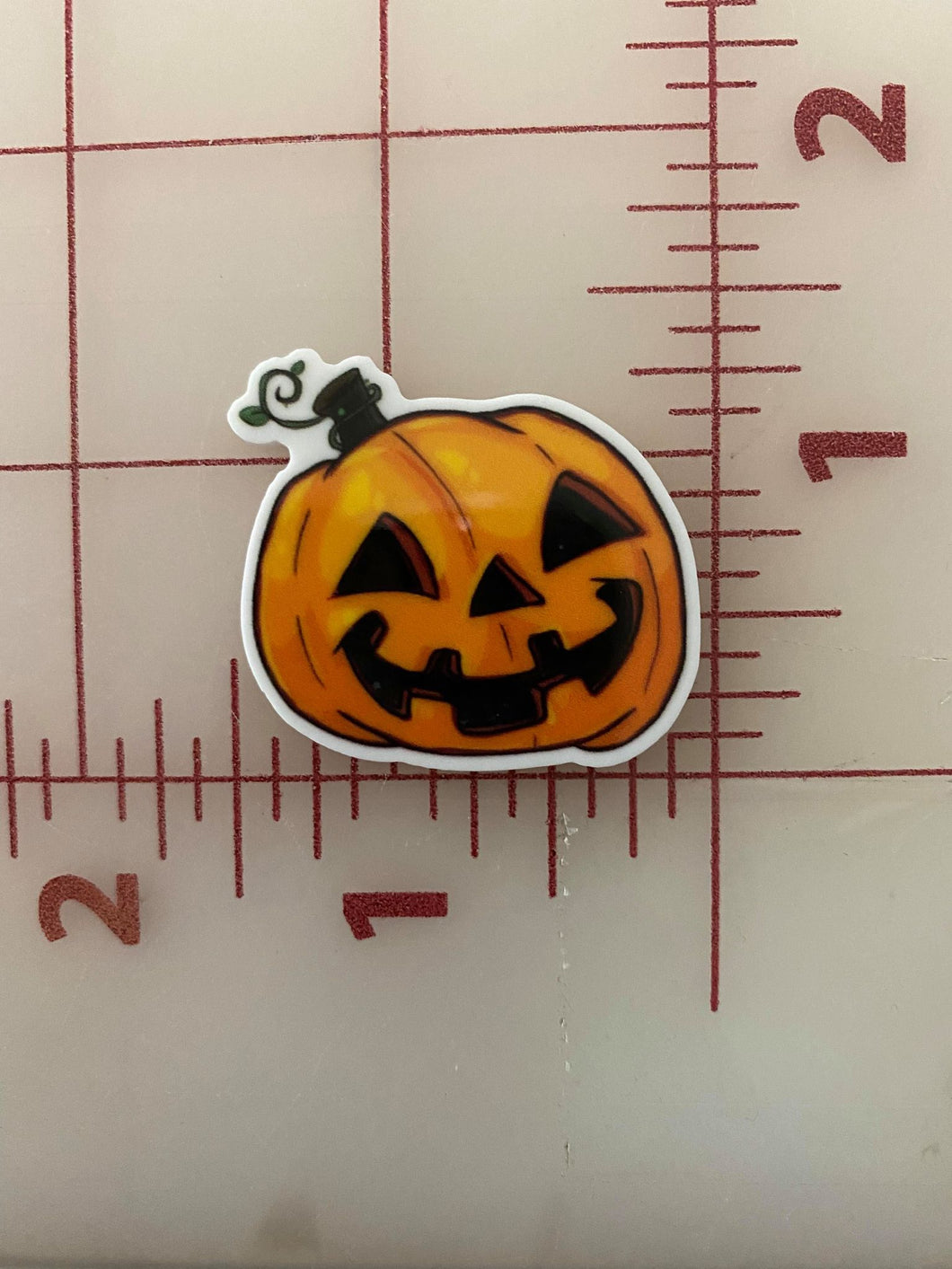 Cute Jack o' Lantern Pumpkin Flat back Printed Resin