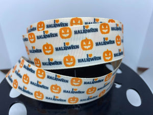 1 yard 1 inch "I love Halloween" Grosgrain Ribbon