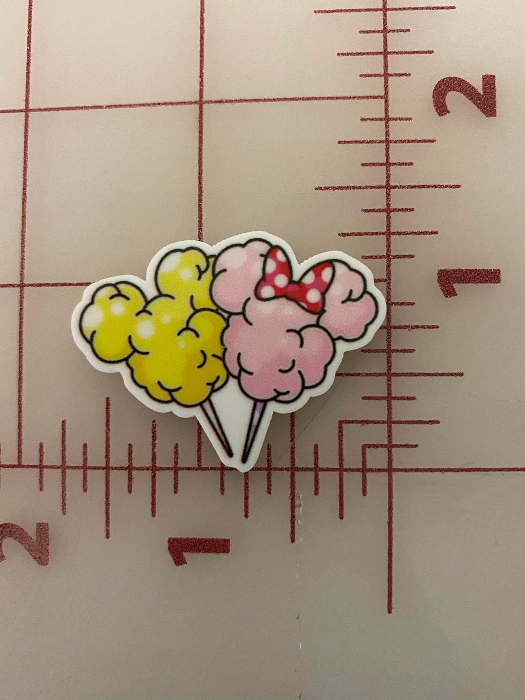 Mickey and Minnie Cotton Candy Flat back Printed Resin