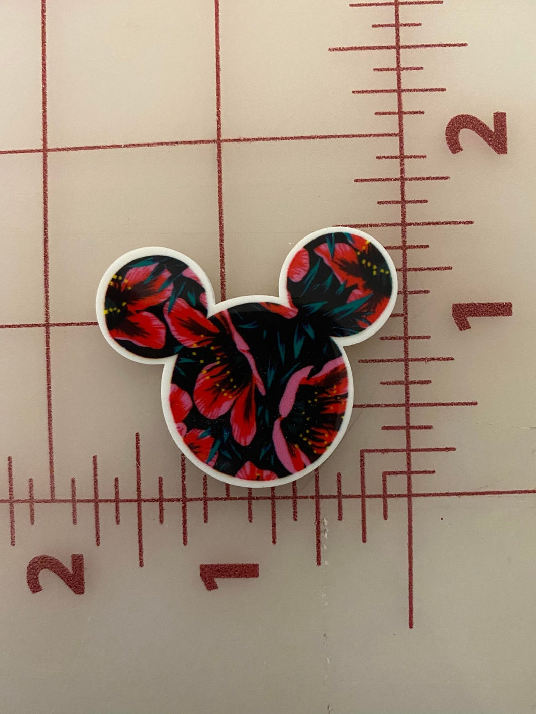 Floral Mickey resin Flat back Printed Resin