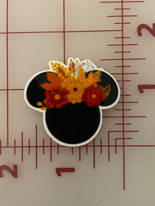 Autumn/ Fall Floral Minnie resin Flat back Printed Resin