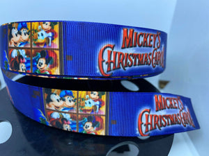 1 Yard 1 inch Mickey's Christmas Carol Grosgrain Ribbon