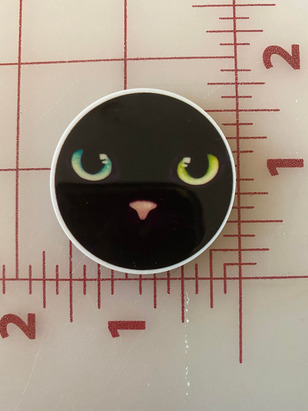 Black Cat face Flat back Printed Resin