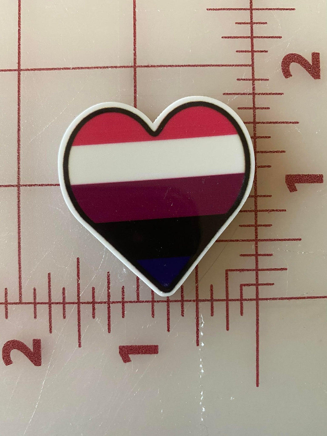 Genderfluid Pride LGBTQ Heart Flat back Printed Resin