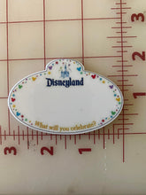Large Disneyland Cast Member Name badge "Celebrate" Flat back Printed Resin
