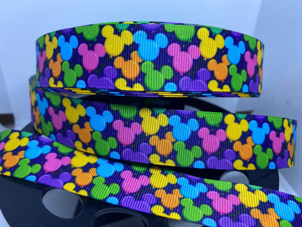 New Design 1 yard 1 inch Mickey Balloons Grosgrain Ribbon