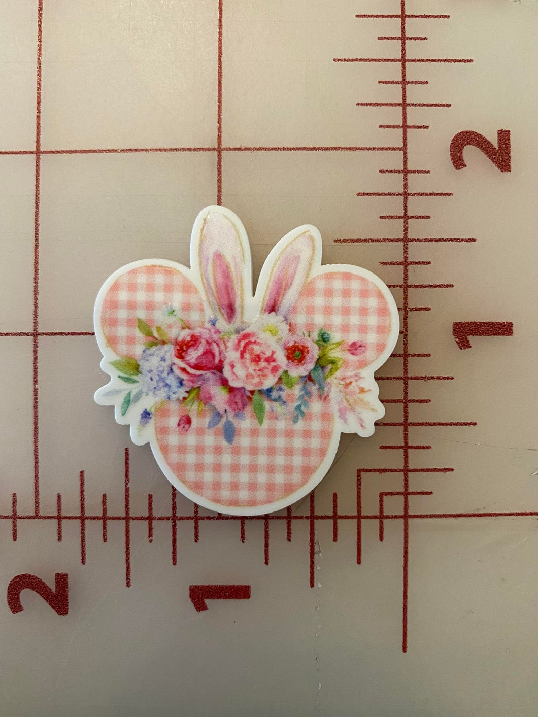 Mickey or Minnie Easter Bunny Flat back Printed Resin