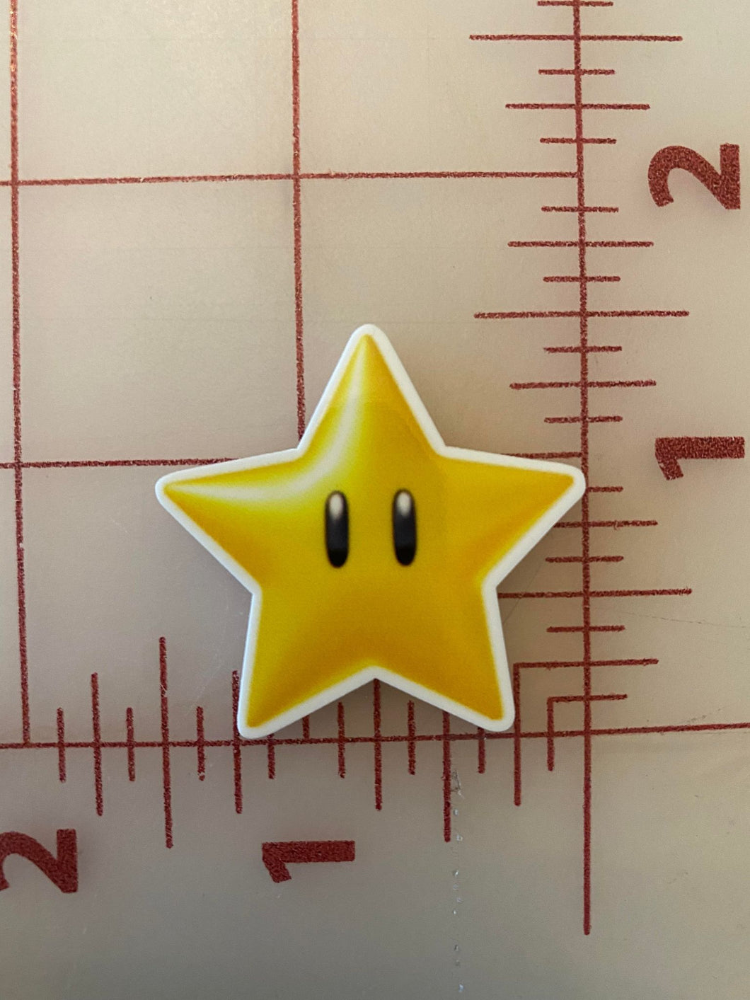 Super Star Super Mario Bros Flat back Printed Resin