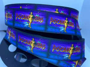 1 yard 1 inch Disney Pocahontas Movie Title Grosgrain Ribbon