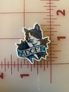 Adopt don't shop Cat adoption Flat back Printed Resin