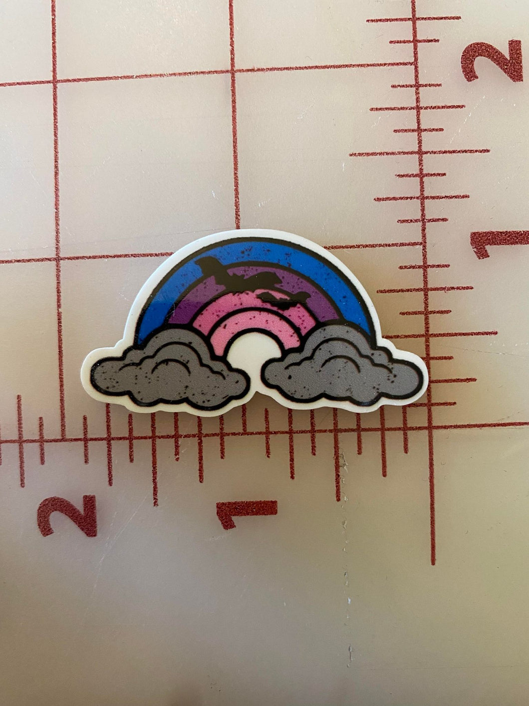 Cute Goth Rainbow with Bats Flat back Printed Resin