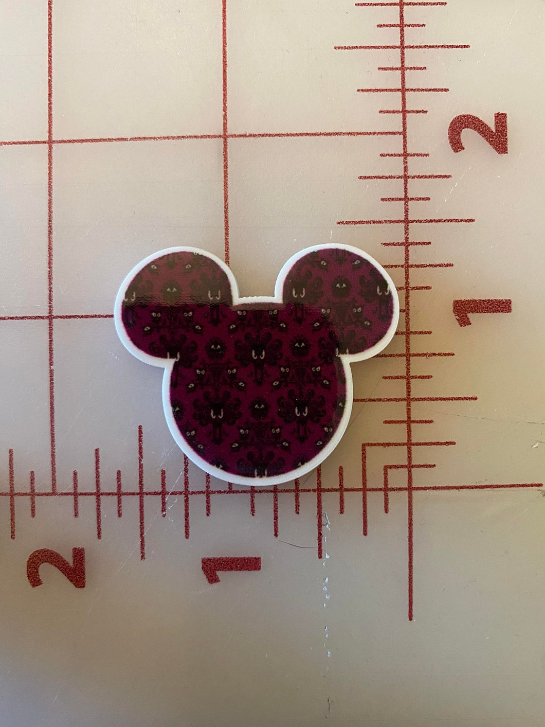 Haunted Mansion Wallpaper Mouse Ears Flat back Printed Resin