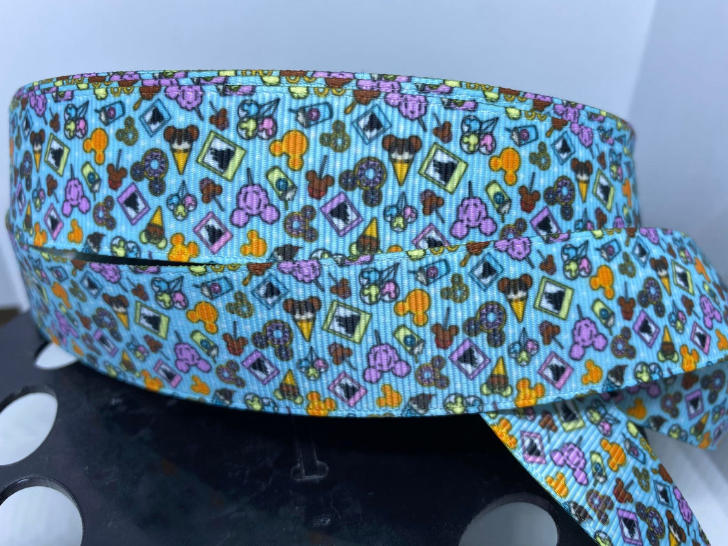 NEW! 1 yard 1 inch  Park Snacks and More Grosgrain Ribbon