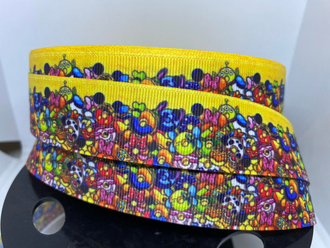 1 yard 1 Inch  Disney Character Donuts Grosgrain Ribbon