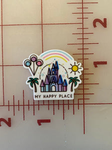 Disney Parks Castle "My Happy Place" Flat back Printed Resin